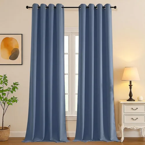 Vista 245 de Simplebrand Juego de 2 paneles de cenefa aguamarina para ventana de cocina de 14 pulgadas de largo, cortinas de oscurecimiento de habitación