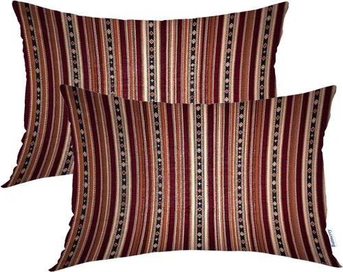 Vista 87 de Batmerry Fundas de almohada de bosque de arce otoñal, casas de sillas de madera, hojas amarillas, fundas de almohada decorativas, impresión digital