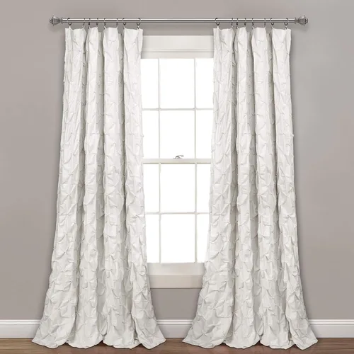 Vista 9 de Juego de edredón Lush Décor modelo Ravello estilo elegante desgastado pintuck de color blanco, set de 5 piezas de edredón y fundas de almohada