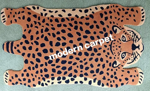 Vista 4 de Modern Carpet - Alfombra de tigre tibetano de 3 x 5 pulgadas, 100% lana, hecha a mano, para habitación de niños, dormitorio, alfombra
