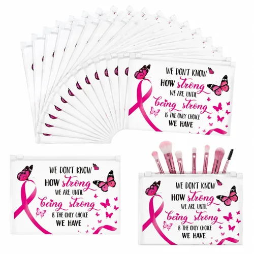 Vista 8 de 100 bolsas de maquillaje para concientización sobre el cáncer de mama a