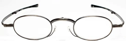 Vista 3 de Calabria Gafas de lectura plegables con especificaciones plateadas, lectores de bolsillo plegables para hombres y mujeres, estuche rígido negro