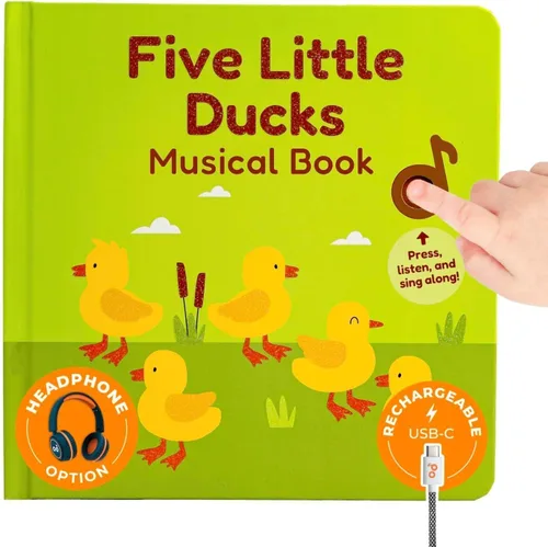 Vista 8 de Cali's Books Libro Humpty Dumpty para niños con 6 rimas favoritas para guardería: familia de dedos, fila fila tu barco y mucho más. Libro musical