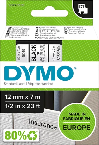 Vista 11 de DYMO DYMS0720610 - Cinta de cartucho, 0.472 in x 23.0 ft, color blanco sobre negro