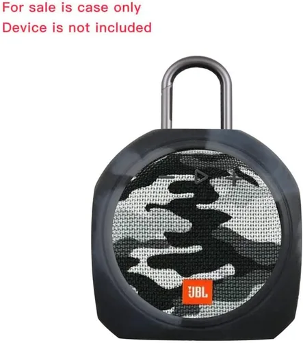 Vista 2 de Hermitshell Estuche de transporte de silicona de repuesto para altavoz Bluetooth inalámbrico JBL Clip 3 portátil e impermeable (negro camuflaje)