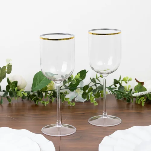 Vista 20 de Efavormart Paquete de 24 Vasos de Cóctel Desechables Premium – Copas de Champán Coupe de Plástico Transparente de 9oz con Tallo y Base Desmontables
