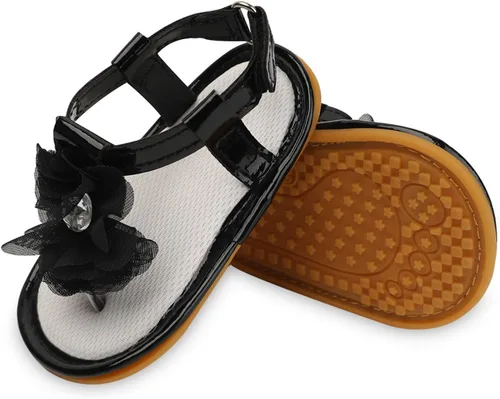 Vista 2 de AKINGIO Sandalias de goma suave para bebés y niñas y niños, suela suave de primera calidad para niños pequeños primeros caminantes al aire libre