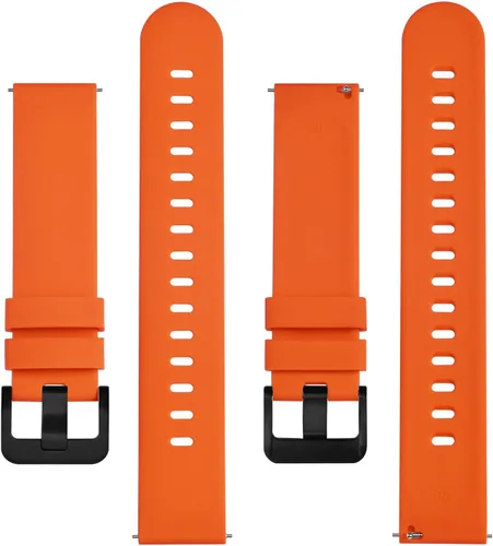 Vista 30 de BISONSTRAP Correas de reloj de silicona, correas de reloj delgadas con liberación rápida, 0.787 in, negro con hebilla negra