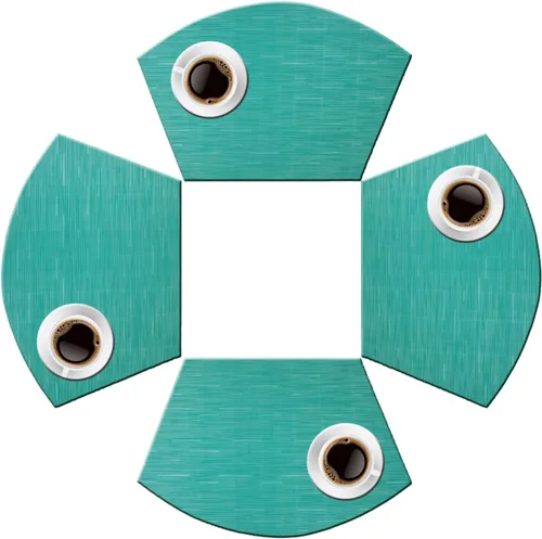 Vista 4 de PIGCHCY Juego de 4 manteles individuales en forma de cuña para mesa de comedor, tejido cruzado, lavables, resistentes al calor, manteles Bambúes