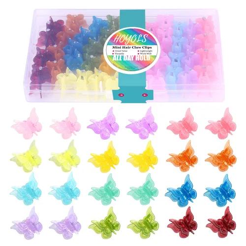 Vista 8 de Hoyols Pinzas de mariposa para adolescentes y adultos, accesorios de mariposas de los años 90 para mujeres, lindo clip de garra para el cabello