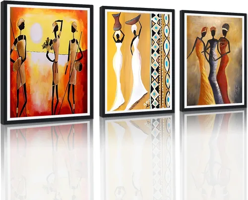 Vista 60 de MAMAGO Lienzo decorativo para pared, pintura de belleza dorada y negra, fotos de mujeres africanas, hermosos pósteres de mujer negra, impresiones