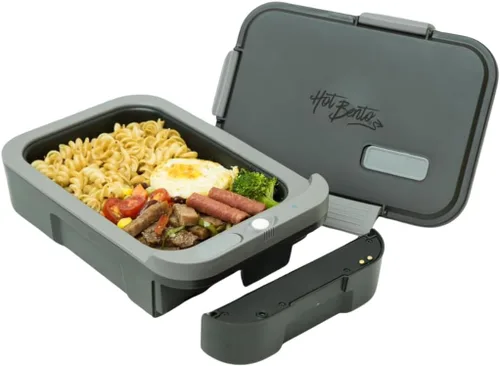 Vista 5 de Hot Bento Además con bolsa de mano aislada incluida, lonchera autocalentada y calentador de alimentos alimentado por batería, portátil, inalámbrico