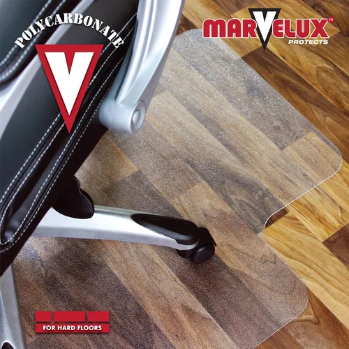 Vista 5 de Marvelux Tapete de policarbonato resistente para silla de oficina para suelos de madera dura, 36 x 48 pulgadas, protector de piso duro transparente