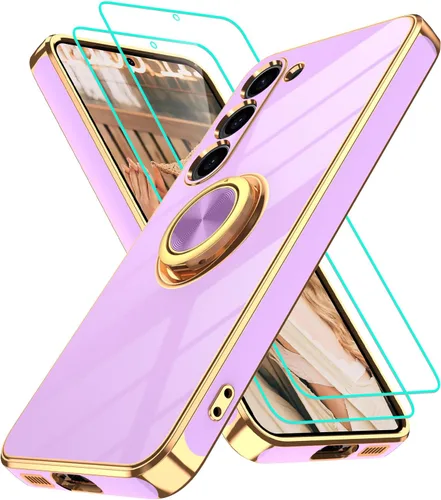 Vista 344 de Funda para Motorola Moto G 5G 2024: Funda Moto G Play 5G 2024 con 2 piezas de protectores de pantalla, soporte de anillo de rotación de 360°