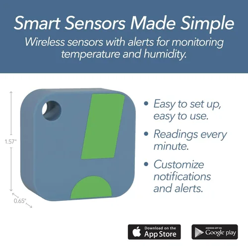 Vista 2 de Termómetro/higrómetro inalámbrico SensorPush para iPhone/Android, sensor inteligente de temperatura y humedad con alertas