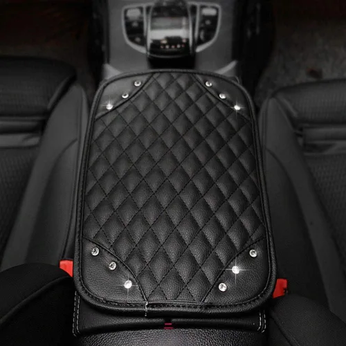 Vista 3 de EGABNG - Funda protectora de piel sintética para consola central de automóvil, ajuste universal