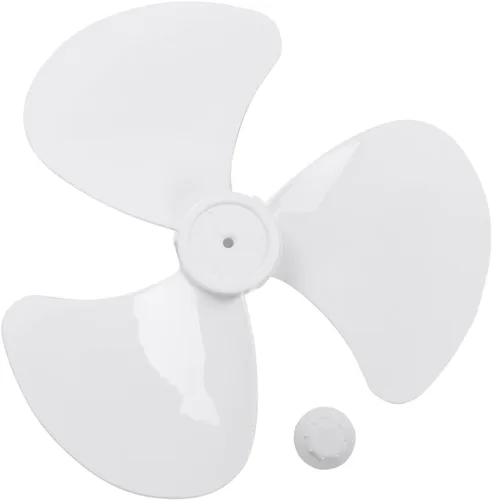 Vista 8 de 16 inch Plastic Fan Blade with Nut Cover for Household Fans Black 16 Inch Plastic Fan Blade 3 Leaves Fan Blade Replacement for Household