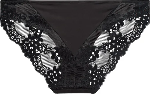 Vista 6 de Jessica Simpson Ropa interior para mujer, paquete de 3 bragas de bikini de encaje de microfibra (S-XL)