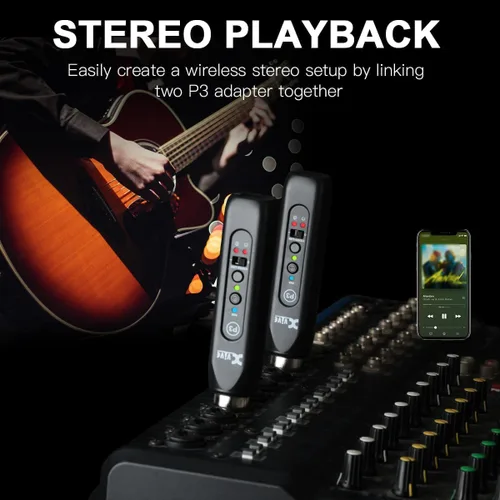 Vista 5 de Xvive Receptor P3 Bluetooth XLR para mezclador de audio, PA activo, sistemas DJ