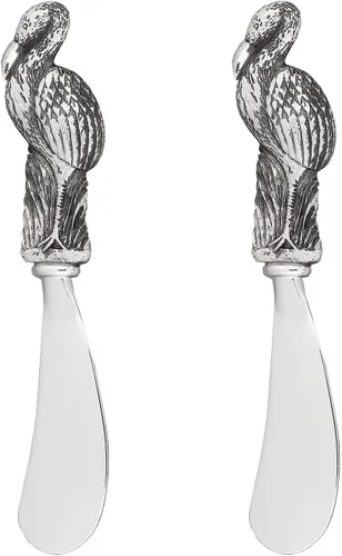 Vista 9 de UP Juego de esparcidores de queso de cangrejo, esparcidores de mantequilla de aleación de zinc con asas decorativas para queso, crema y salsas