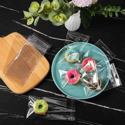 Vista 5 de Geyoga 480 bolsas de celofán resellables transparentes autoadhesivas para galletas de celofán para embalaje de galletas, regalos, regalos