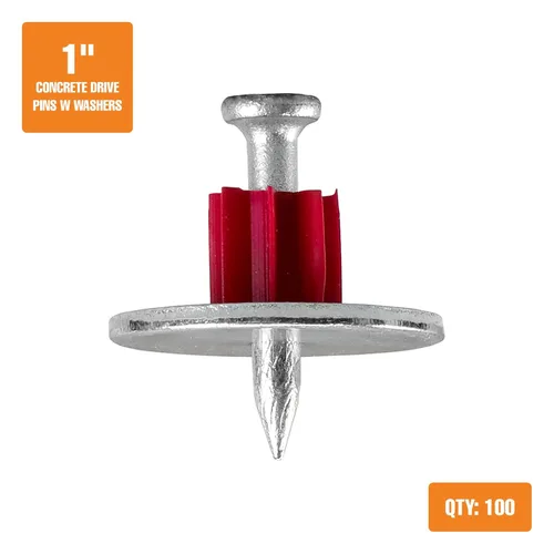 Vista 2 de Freeman Pasadores individuales de hormigón con arandelas 1 pulgada Acero galvanizado 100 unidades Interior y exterior Compatible