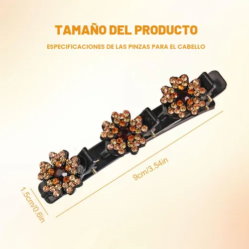 Vista 2 de Pinzas de pelo trenzadas para mujeres y niñas, 2025 nuevas pinzas de pelo con piedras de cristal brillantes, pinzas cortas de pico de pato