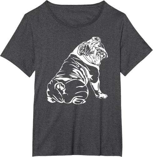 Vista 23 de Gracioso Bulldog Inglés playera perro Hund playera regalo, Azul (Heather blue)