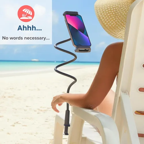 Vista 4 de LEVO Soporte ajustable para teléfono celular, soporte de teléfono con cuello de cisne con brazo largo flexible, soporte para teléfono inteligente