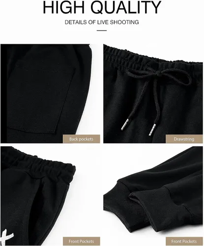 Vista 4 de JMIERR Pantalones deportivos cónicos para hombre, para gimnasio, correr, entrenamiento, atléticos, con cordón y bolsillos