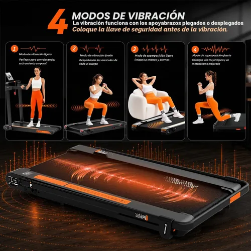 Vista 7 de Walking Pad with Vibration Plate and Handle Bar,Foldable Treadmill