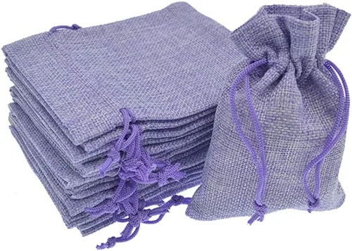 Vista 10 de 50 bolsas de arpillera blanca con cordón, bolsas pequeñas de lino de 2.7 x 3.5 pulgadas, bolsas de regalo para joyas, bolsas de dulces para Navidad
