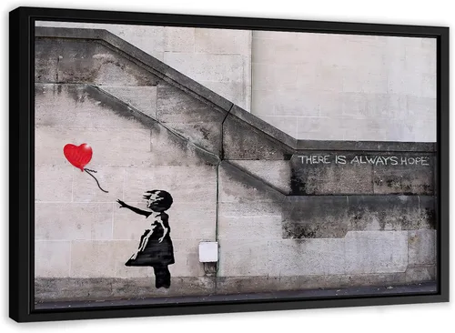 Vista 61 de Arte en lienzo de Banksy para pared, decoración del hogar, lienzo pre-estirado - varios tamaños