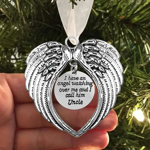 Vista 24 de Adorno conmemorativo de Navidad, Una parte de mi corazón está en el cielo, colgante para árbol de Navidad, regalos conmemorativos por pérdida