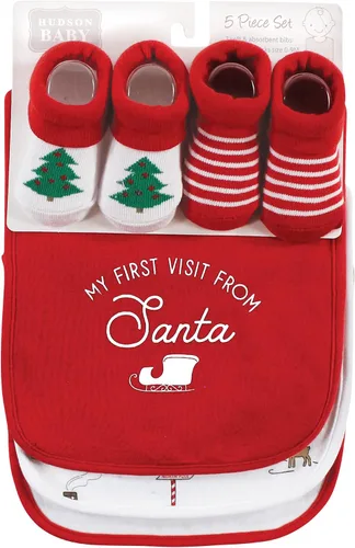Vista 110 de Hudson Baby Conjunto de babero y calcetines unisex de algodón para bebé
