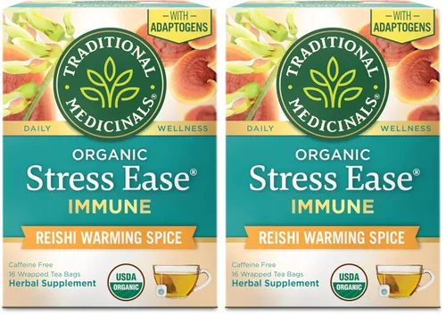 Vista 15 de Traditional Medicinals Orgánico, Stress Ease Calm con Adaptógenos, Ashwagandha y Honeybush - Promueve la Relajación - Kosher, Sin OGM, Sin Cafeína
