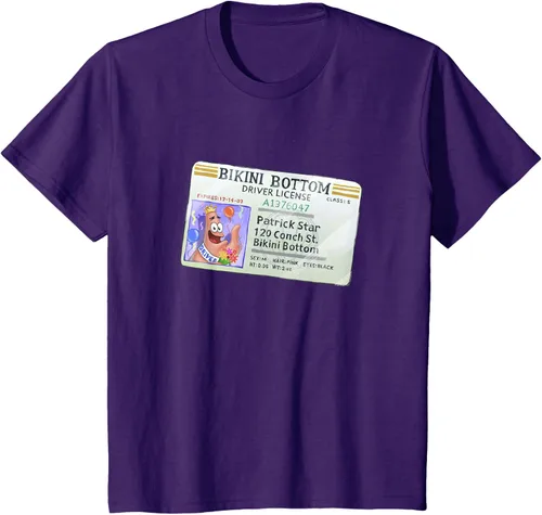 Vista 24 de SpongeBob SquarePants Camiseta con logotipo de Patrick Star Driver License King, Negro