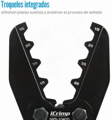 Vista 6 de iCrimp - Herramienta de prensado de terminales de cable de batería, para calibre 1/0, 2/0, 3/0, 4/0, extremo de cable de batería, terminal de alta