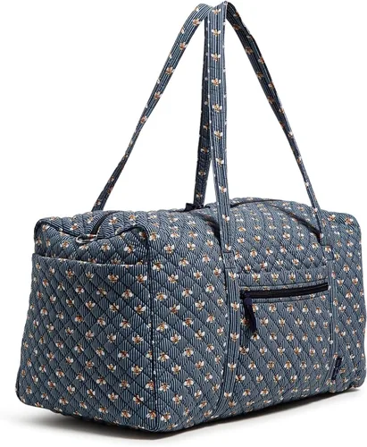 Vista 2 de Vera Bradley - Bolsa de viaje grande de algodón para mujer, Talla única Bees Navy - Algodón reciclado