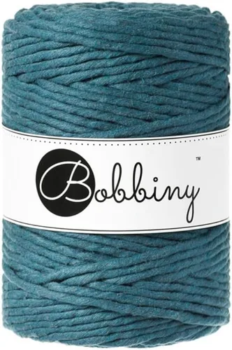 Vista 30 de Bobbiny Cordón de macramé XXL de 0.197 in de una sola capa (aguamarina), 108 yardas/330 pies (100% algodón reciclado)
