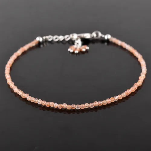 Vista 80 de Natural Gemstone Micro Round Beads Dainty Choker Bangle Bracelet, Handmade Jewelry for Women, Healing Chakra Crystals Silver Plated Chain 8 inch