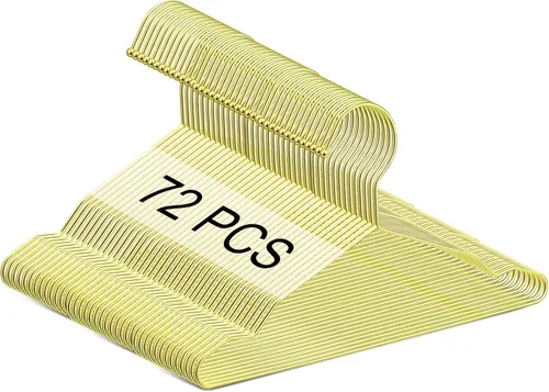 Vista 8 de Jetec 36 perchas doradas de 12 pulgadas para niños, perchas de metal fuerte para el armario de los niños, para ahorrar espacio, colgar abrigos