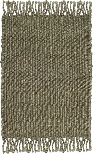 Vista 2 de SAFAVIEH Natural Fiber Collection - Alfombra decorativa de 2 x 3 pies, color verde, hecho a mano con flecos de yute tejido, ideal para zonas de alto