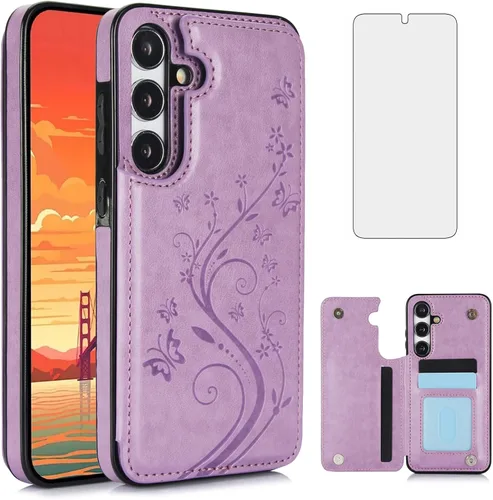Vista 8 de Asuwish Funda de teléfono para Samsung Galaxy S25 5G con protector de pantalla de vidrio templado y tarjetero con soporte para tarjetero, soporte