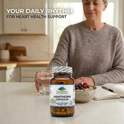 Vista 6 de Pure Mountain Botanicals Hawthorn Berry Cápsulas – 1000 mg de suplemento orgánico de espino por porción – 90 cápsulas veganas – Hawthorne Berry
