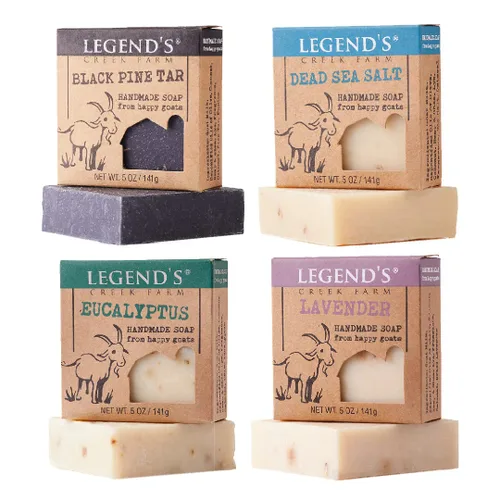 Vista 25 de Legend's Creek Farm Goat Milk Soap - Jabón hidratante limpiador para manos y cuerpo, jabón natural de 5 onzas para piel sensible, hecho a mano