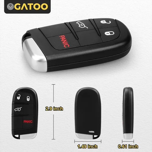 Vista 5 de OGATOO Llavero inteligente para automóvil sin llave para Dodge Charger Challenger Dart Durango 2011 2012 2013 2014 2015 2016 2017 2018 2019 2020