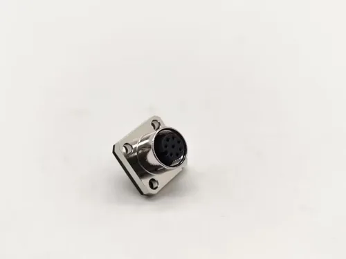 Vista 6 de Elecbee M12 conector hembra 8 Pin Socket 4 agujero brida montaje soldadura taza para cable