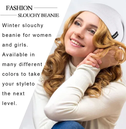 Vista 5 de Ruphedy Gorro holgado para mujer de punto largo holgado con calavera, para invierno