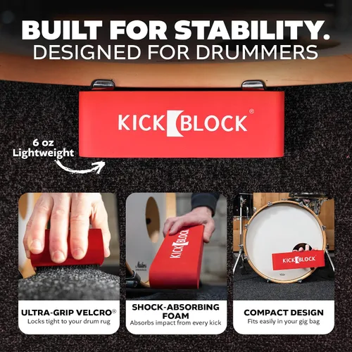 Vista 3 de KickBlock Anclaje para bombo – El mejor estabilizador de batería del mundo para la prevención de deslizamientos – Tecnología Ultra-Grip – Accesorio